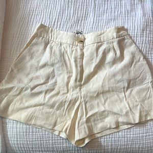 Zara high waist linen shorts